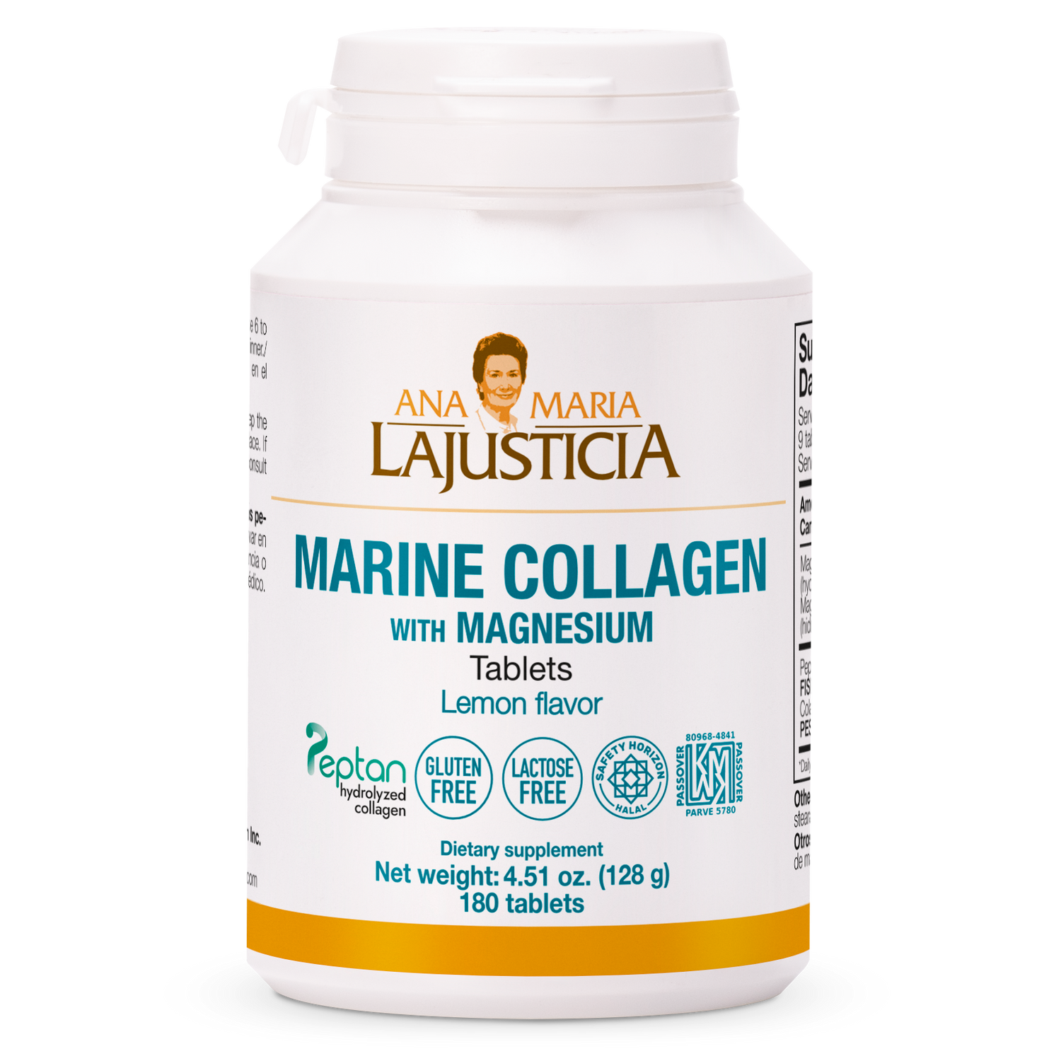 Marine Collagen with Magnesium, lemon flavor, 180 comprimate, Colagen marin cu magneziu, Ana Maria Lajusticia
