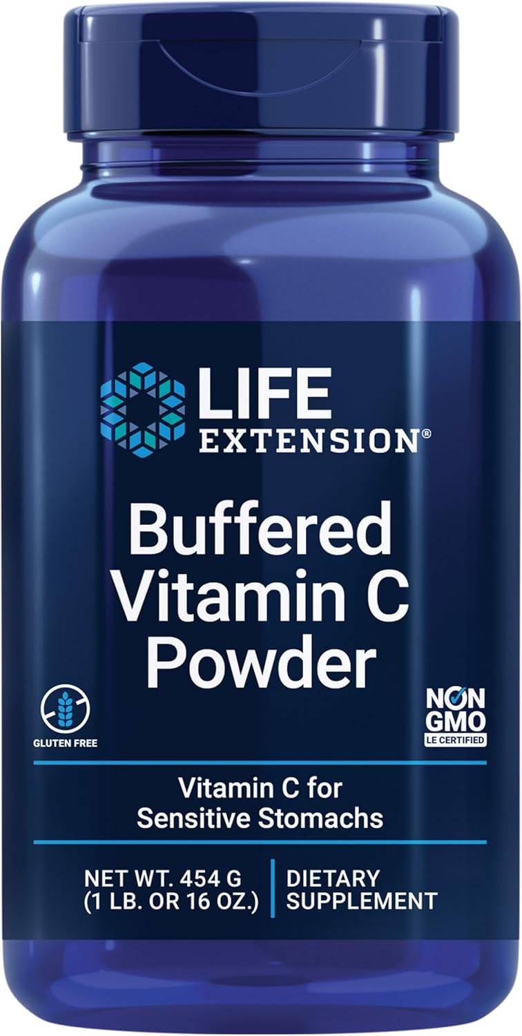 Buffered Vitamin C Powder, 454 g, Vitamina C tamponată pulbere, Life Extension