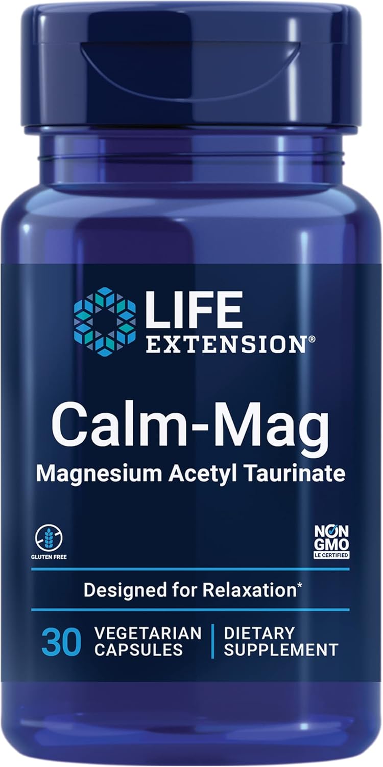 Calm-Mag, 30 Vegetarian Capsules, Calm-Mag magneziu acetil taurat de magneziu, Life Extension