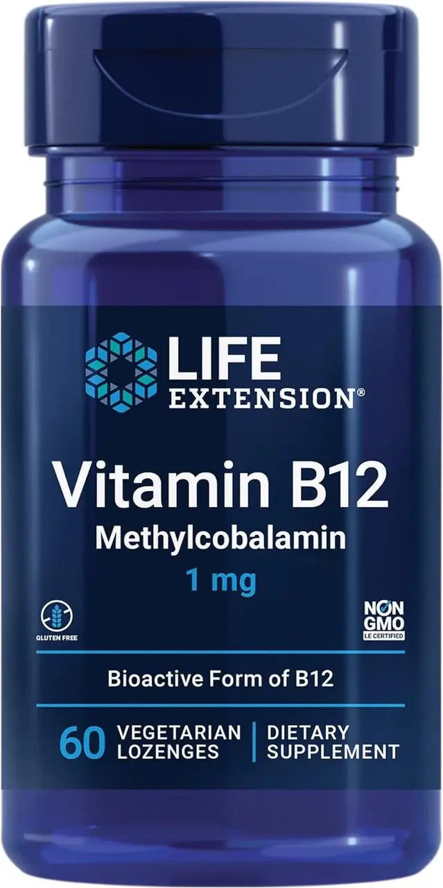Vitamin B12 methylcobalamin, 1000 mcg, 60 lozenges, Vitamina B12 metilcobalamină, Life Extension