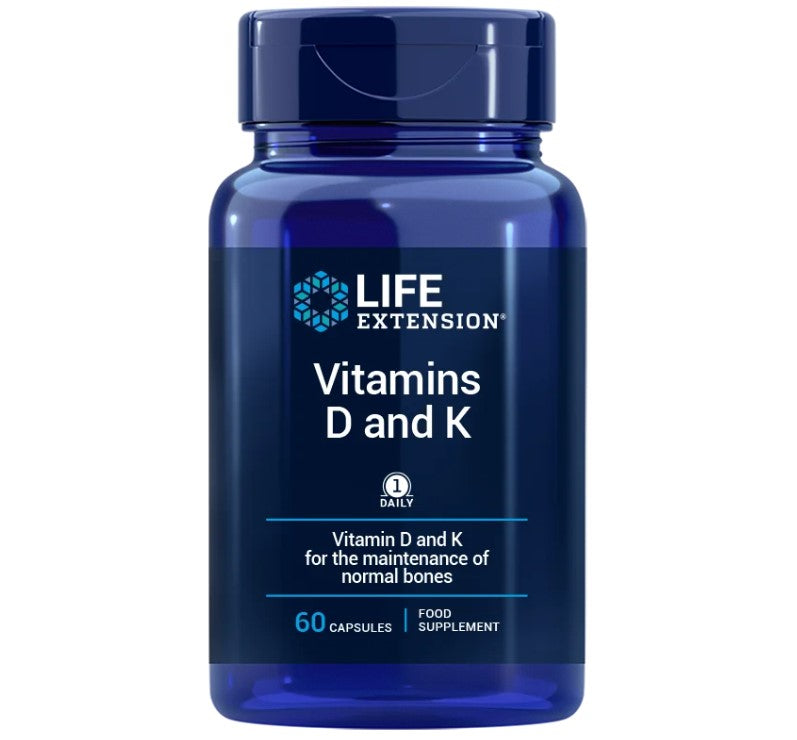 Vitamins D and K, 60 caps, Vitaminele D și K, Life Extension