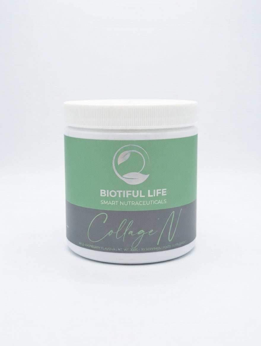 CollageN, 300 g, Nutriceutic cu peptide de colagen aromă de zmeură, Biotiful Life