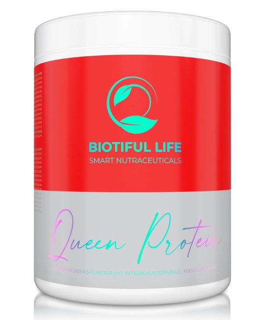 Queen Protein, 600 g, Proteina pentru femei aroma biscotti cookies, Biotiful Life