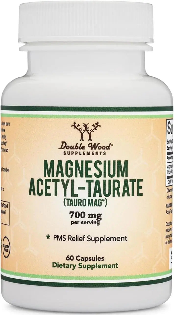 Magnesium Acetyl-Taurate, 700 mg, 60 capsules, Magneziu cu acetil-taurină, Double Wood