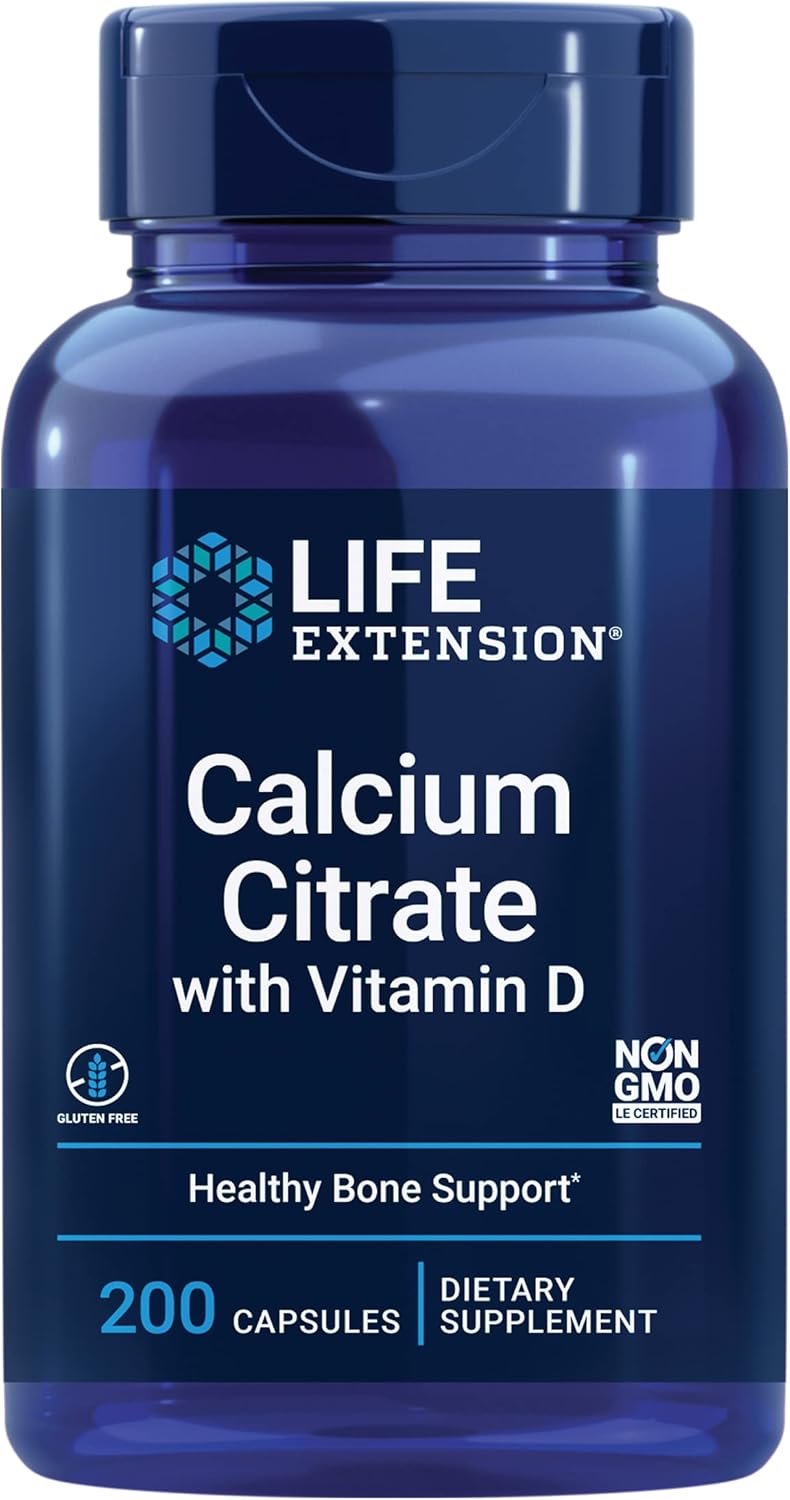 Calcium Citrate with Vitamin D, Citrat de calciu cu vitamina D, Life Extension