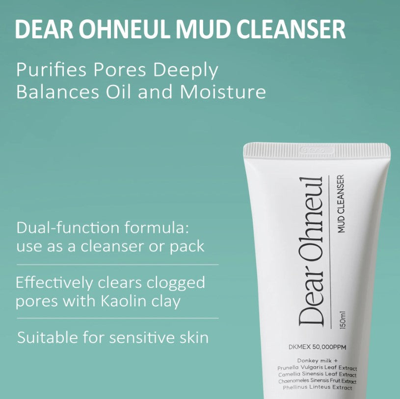 Mud Cleanser, 150 ml, Gel spumă pentru curățare profundă Mud Cleanser,  Dear Ohenul
