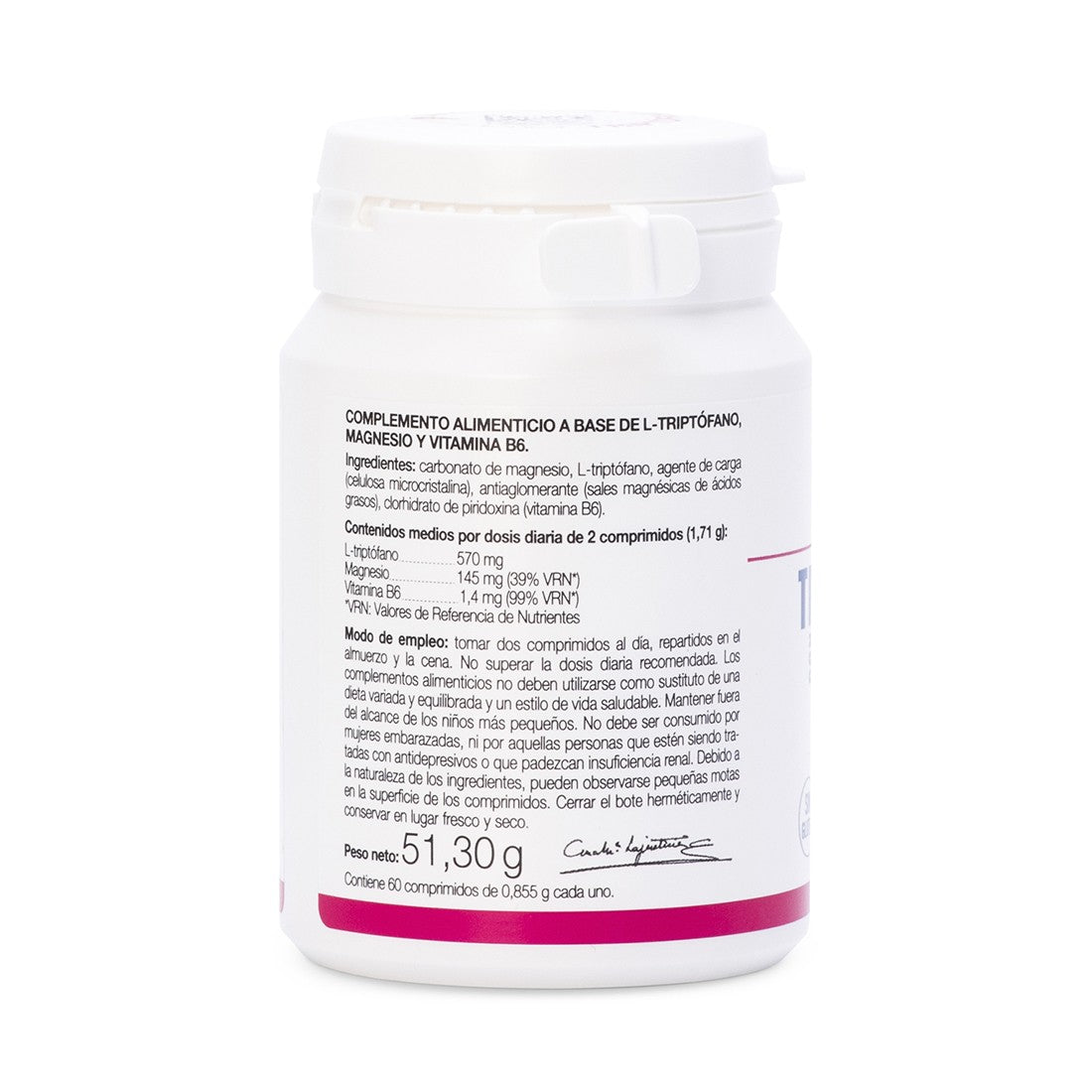 Tryptophan with Magnesium + Vitamin B6, 60 comprimate, Triptofan cu magneziu și vitamina B6, Ana Maria Lajusticia