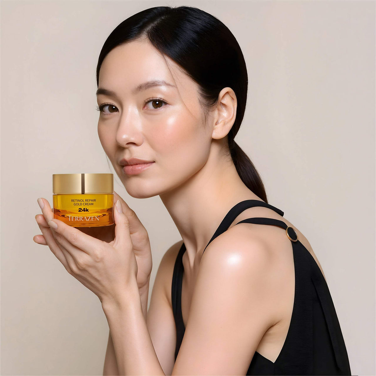 Retinol Repair Gold Cream, Cremă facială anti-îmbătrânire cu retinol și aur 50 ml, Terrazen