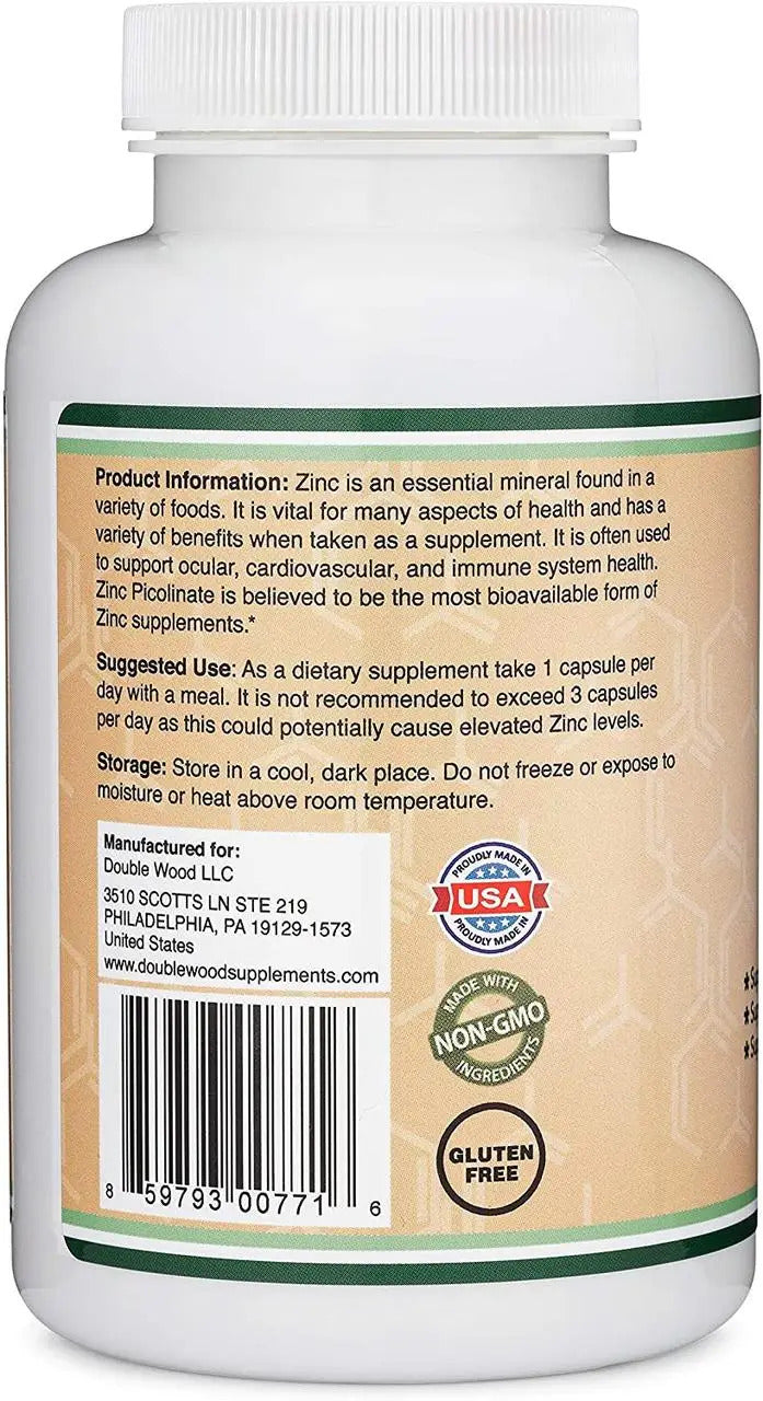 Zinc Picolinate, 300 caps, Zinc picolinat, Double Wood