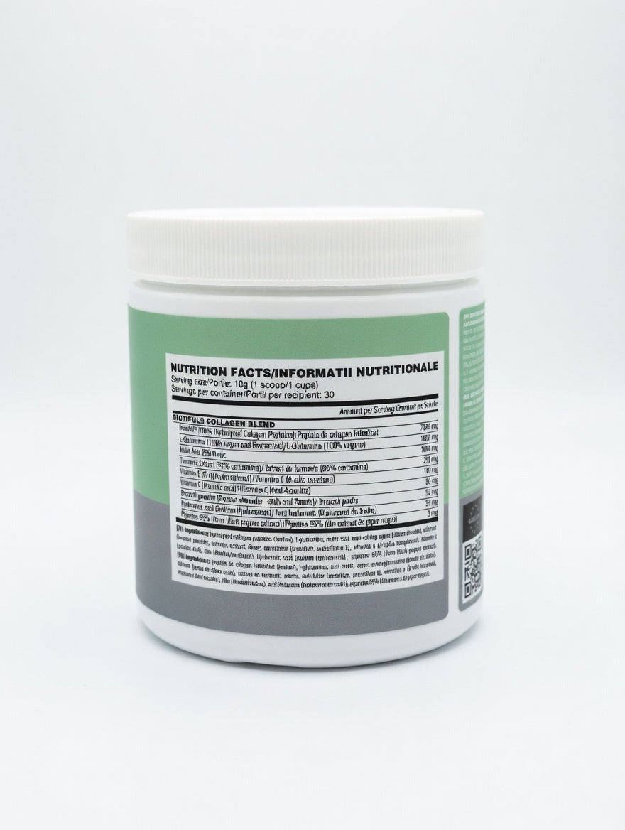 CollageN, 300 g, Nutriceutic cu peptide de colagen aromă de zmeură, Biotiful Life