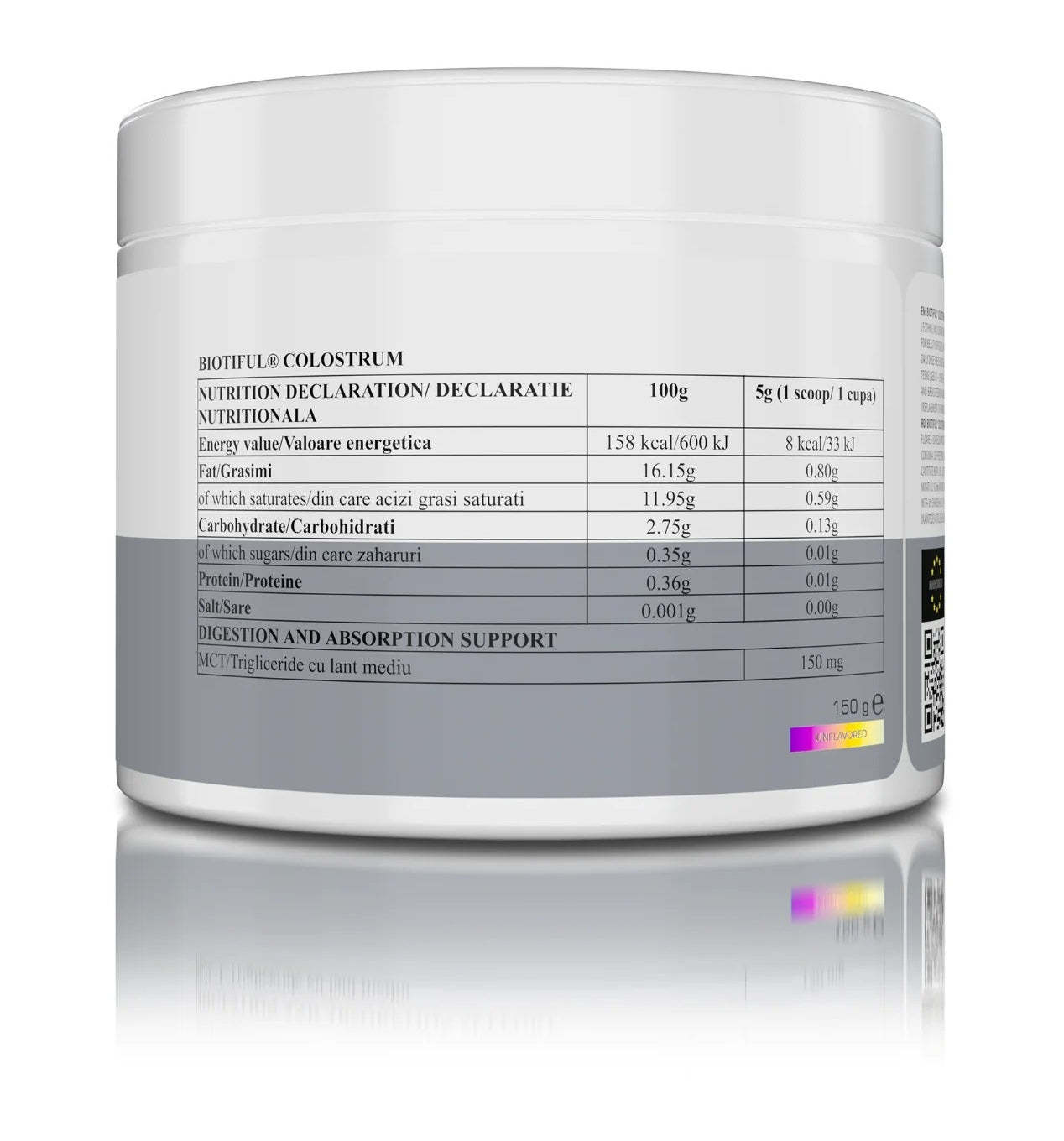 Colostrum, 150 g, Colostru bovin pentru susținerea imunității, Biotiful Life