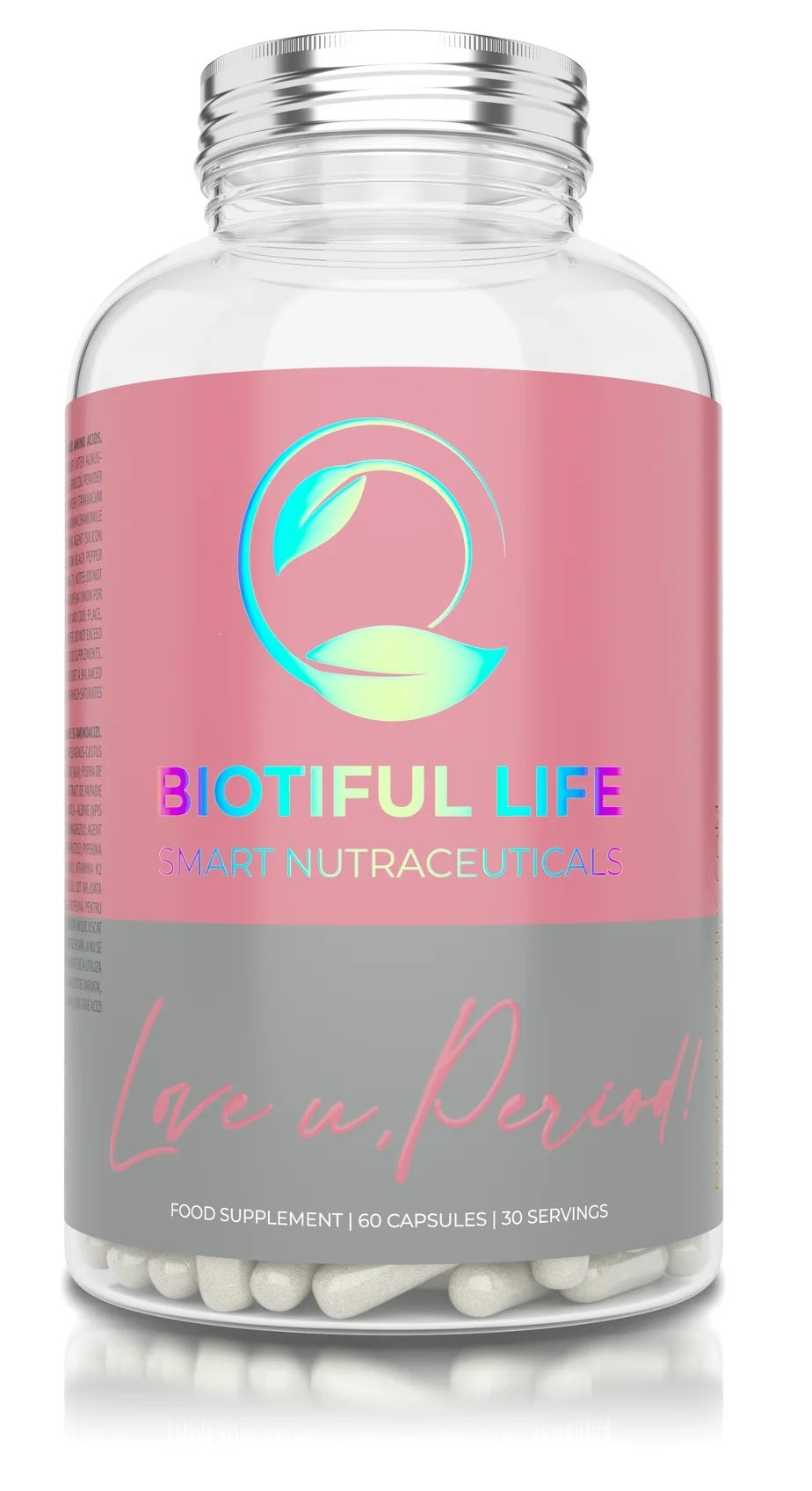 Love, U Period, 60 capsules, Suport pentru perioada premenstruală și menstruală, Biotiful Life