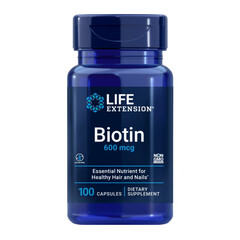 Biotin, 600 mcg, 100 caps, Biotina, Life Extension