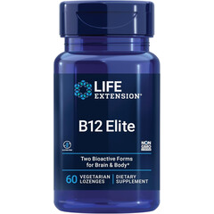 B12 Elite, 1000 mcg, 60 pastile vegetariene, Vitamina B12 adenozil și metilcobalamină, Life Extension