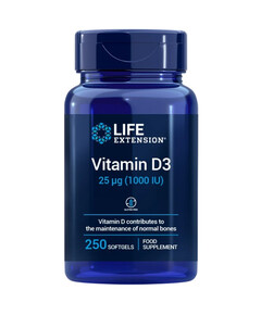 Life Extension Vitamin D3 / Vitamina D3 25 mcg (1000 UI) 250 capsule moi, EU