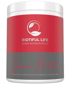 Queen Protein, 600 g, Protein pentru femei aromă ciocolată cu lapte, Biotiful Life