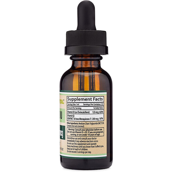 Vitamin D3 + K2, 30 ml, Vitamina D3 + K2, Double Wood, изображение 5