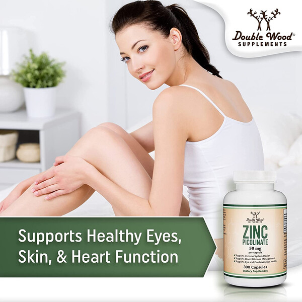 Zinc Picolinate, 300 caps, Zinc picolinat, Double Wood, изображение 5