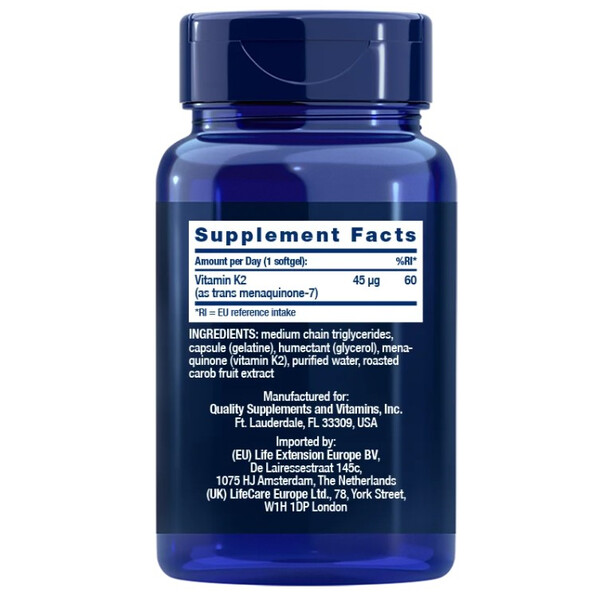 Vitamin K2 Low Dose, 90 softgels, Vitamina K2 Low Dose, Life Extension, изображение 2