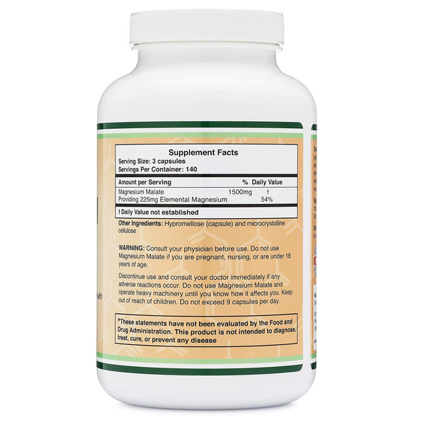 Magnesium Malate, 420 caps, Malat de magneziu, Double Wood, изображение 3