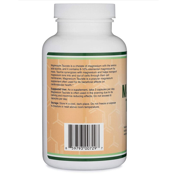 Magnesium Taurate, 210 caps, Taurat de magneziu, Double Wood, изображение 3
