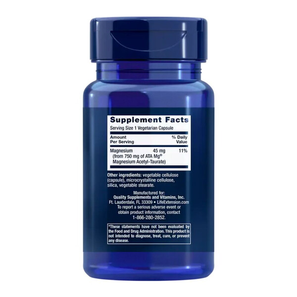 Calm-Mag, 30 Vegetarian Capsules, Calm-Mag magneziu acetil taurat de magneziu, Life Extension, изображение 2