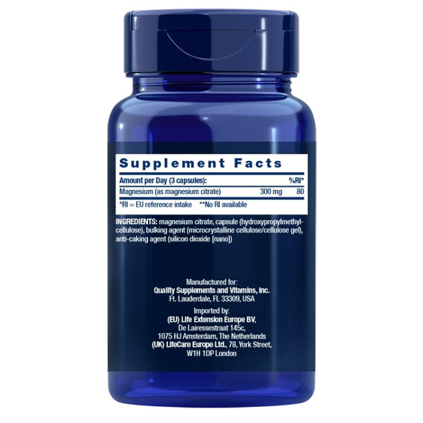 Magnesium Citrate, 100 caps, Citrat de magneziu, Life Extension, изображение 2