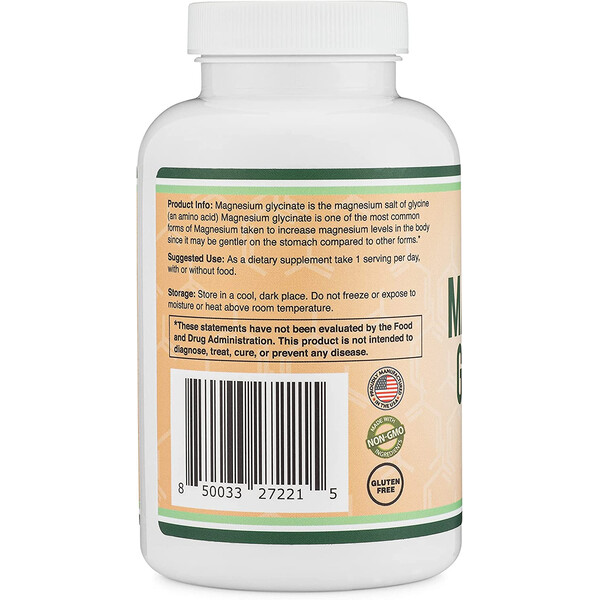 Magnesium Glycinate, 180 caps, Glicinat de magneziu, Double Wood, изображение 3