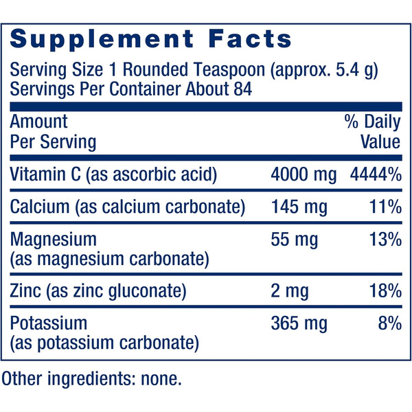 Buffered Vitamin C Powder, 454 g, Vitamina C tamponată pulbere, Life Extension, изображение 2