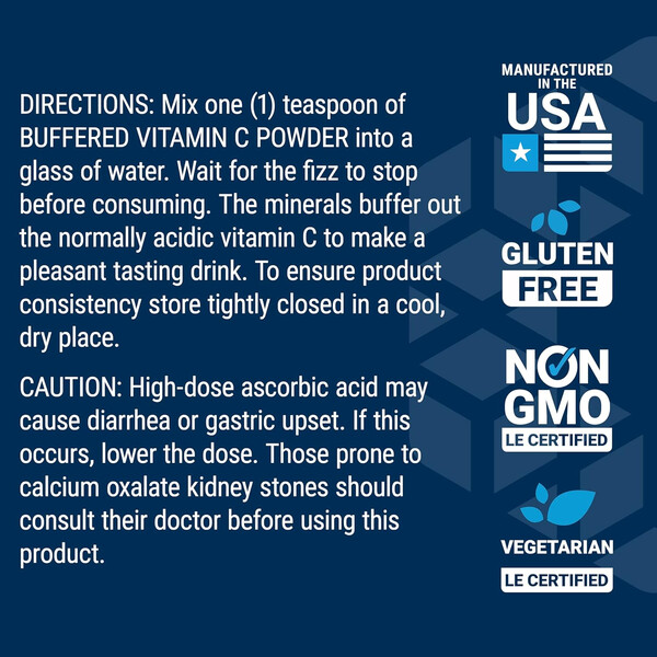 Buffered Vitamin C Powder, 454 g, Vitamina C tamponată pulbere, Life Extension, изображение 7