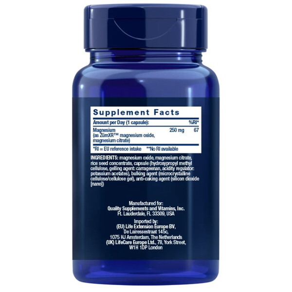 Magnesium Extend-Release, 60 capsule, Magneziu cu eliberare prelungită, Life Extension EU, изображение 2