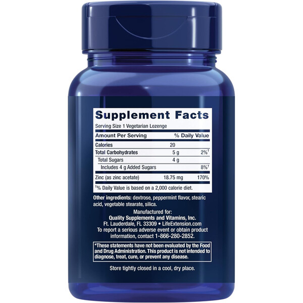 Enhanced Zinc Lozenges, 30 tablete, Zinc lipozomal sub formă de pastile pentru supt, Life Extension, изображение 2