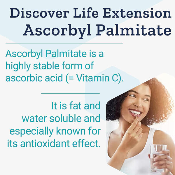 Ascorbyl Palmitate, 500 mg, 100 capsule, Palmitat de ascorbil, Life Extension, изображение 5