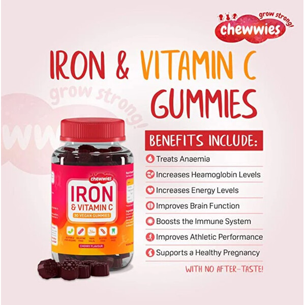 Iron & Vitamin C, 30 vegan gummies, Fier și vitamina C, Chewwies, изображение 4