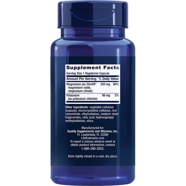 Potassium with Extend-Release Magnesium, 60 capsule, Potasiu cu magneziu cu eliberare prelungită, Life Extension, изображение 2