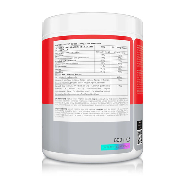 Queen Protein, 600 g, Protein pentru femei fără aromă, Biotiful Life, изображение 2