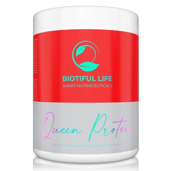 Queen Protein, 600 g, Proteina pentru femei aroma biscotti cookies, Biotiful Life