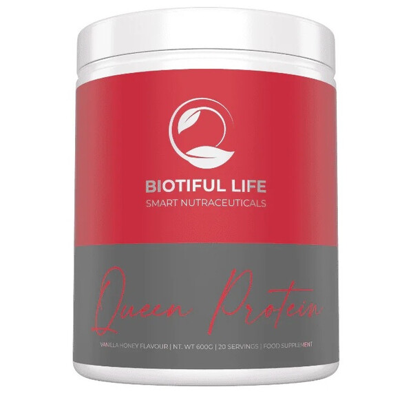Queen Protein, 600 g, Protein pentru femei aromă vanilie-miere, Biotiful Life