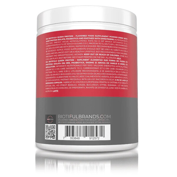 Queen Protein, 600 g, Protein pentru femei aromă vanilie-miere, Biotiful Life, изображение 3