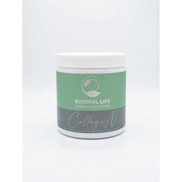 CollageN, 300 g, Nutriceutic cu peptide de colagen aromă de zmeură, Biotiful Life
