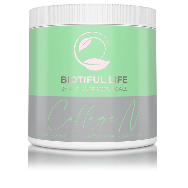 CollageN, 300 g, Nutriceutic cu peptide de colagen aromă de zmeură, Biotiful Life