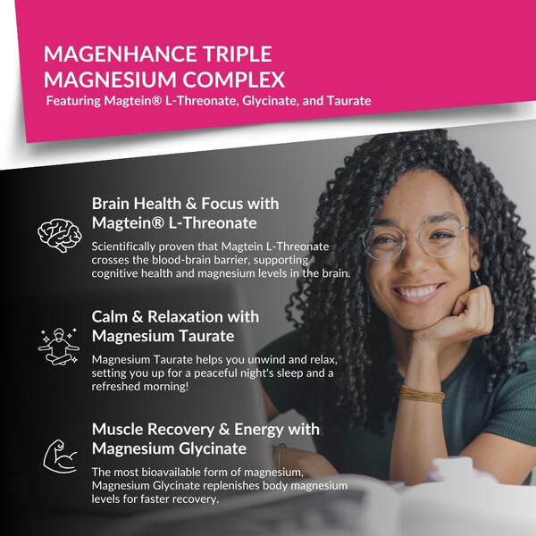 MagEnhance, 200 mg, 90 capsule, Magneziu L-Treonat Glicinat Taurat, Intelligent Labs, изображение 4