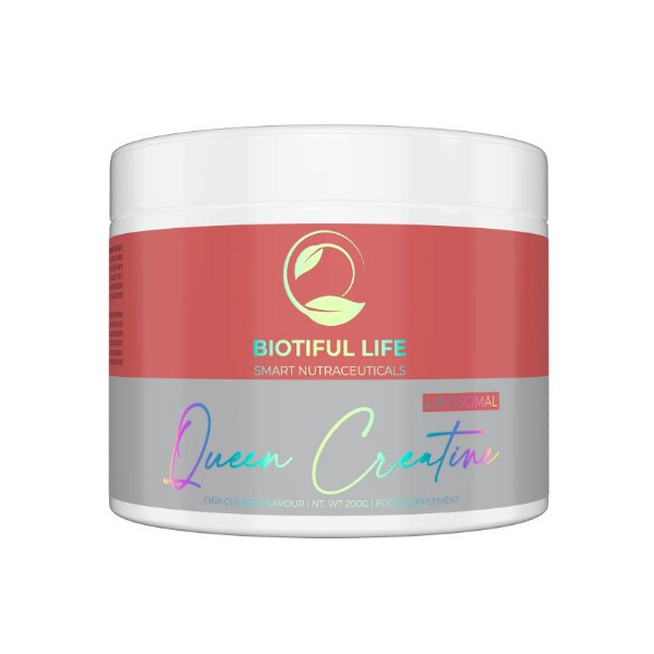 Queen Creatine Liposomal, 200 g, Creatina monohidrat lipozomala gust pina colada, Biotiful Life