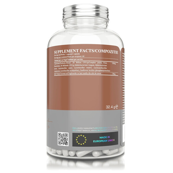 Gut Manifesto, 60 capsules, Probiotice cu 6 tulpini + MCT, Biotiful Life, изображение 2