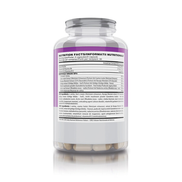 Brain Spa, 60 capsules, Nutriceutice pentru sănătatea creierului, Biotiful Life, изображение 2
