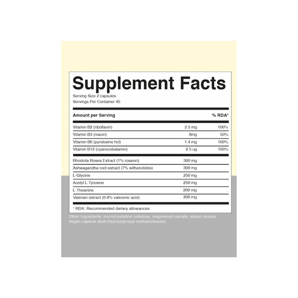 Anti-Stress Diet, 90 capsules, Complex de vitamine pentru stres, Biotiful Life, изображение 2