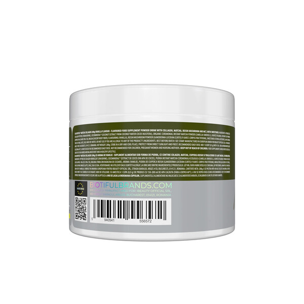 Matcha Collagen, 200 g, Colagen cu Matcha, Biotiful Life, изображение 2