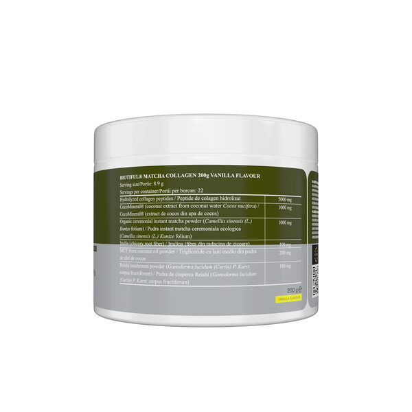 Matcha Collagen, 200 g, Colagen cu Matcha, Biotiful Life, изображение 3