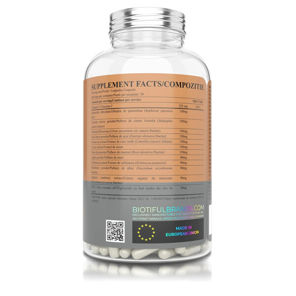 C-Elixir, 90 capsules, Vitamina C lipozomală, Biotiful Life, изображение 2