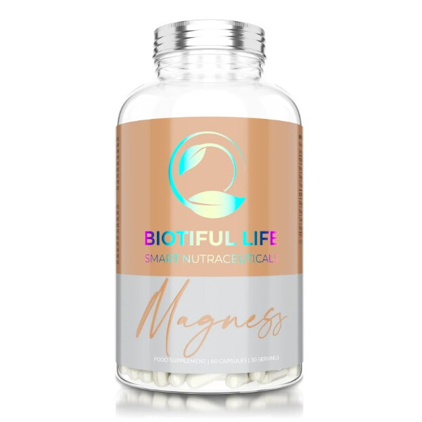 Magness, 60 capsule, Magneziu malat si bisglicinаt cu taurina si vitamina B6, Biotiful Life